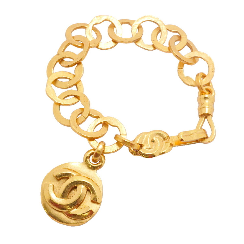 Chanel bracelet, Coco Mark circle, GP plated, gold, women's.